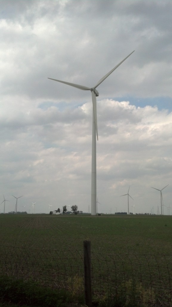 One of the many wind turbines within view of the Lincoln Highway near Van Wert, Ohio (Photo by Michael E. Grass)