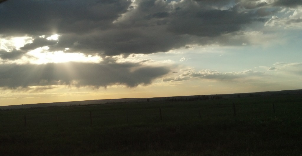 Heading westward toward sunset, somewhere along Interstate 80 in southern Wyoming (Photo by Michael E. Grass)