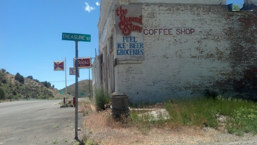At the corner of Treasure and Main streets in Eureka, Nev. (Photo by Michael E. Grass)